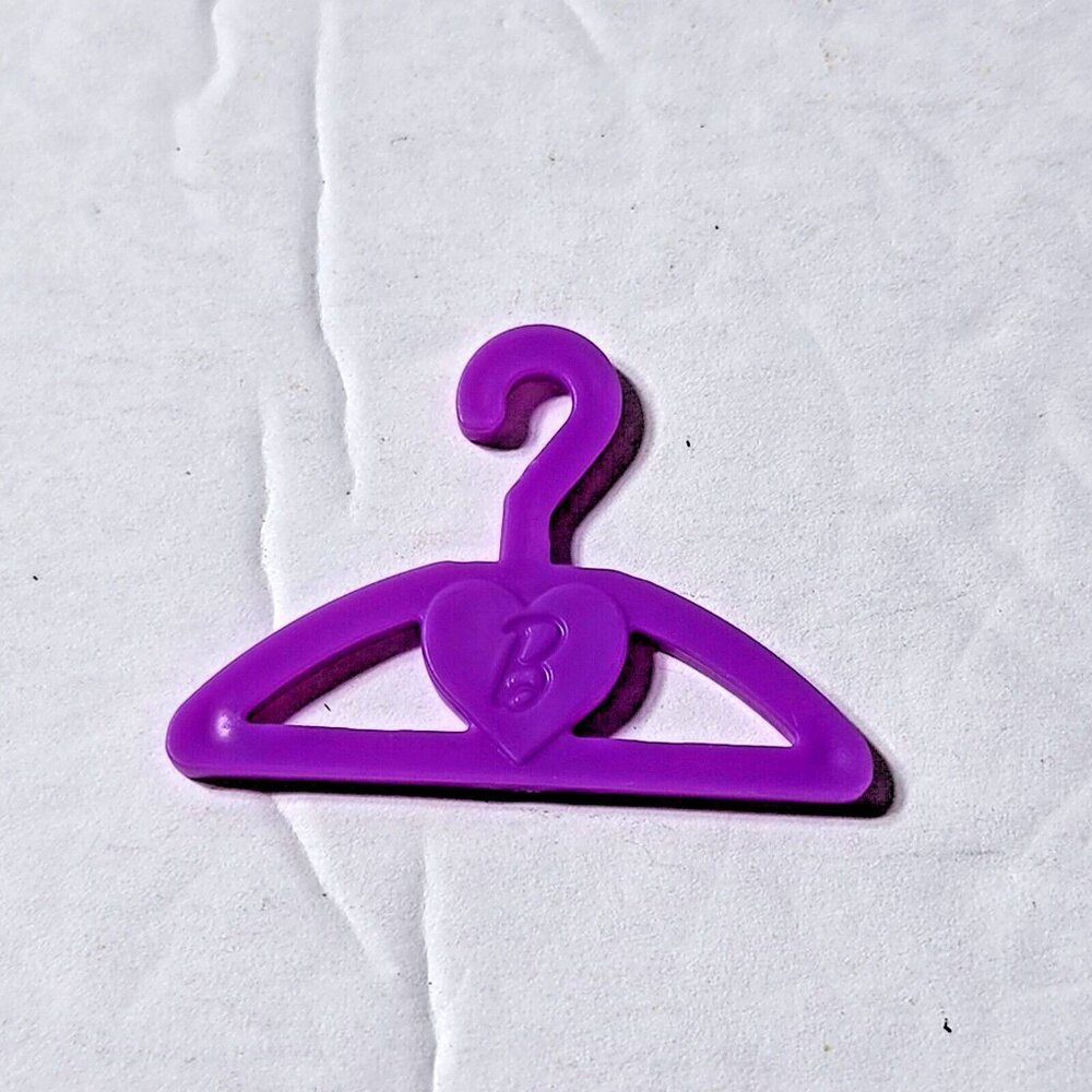 Barbie Doll Purple Hanger Toy‎ Plastic Miniature Dollhouse 1 1/4" Mattel